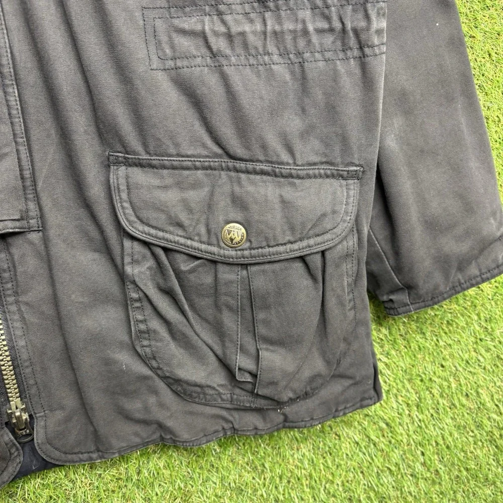 Vintage Las Vegas Raiders Jacket Mens XL Black Gray NFL Football Mirage 90s Coat